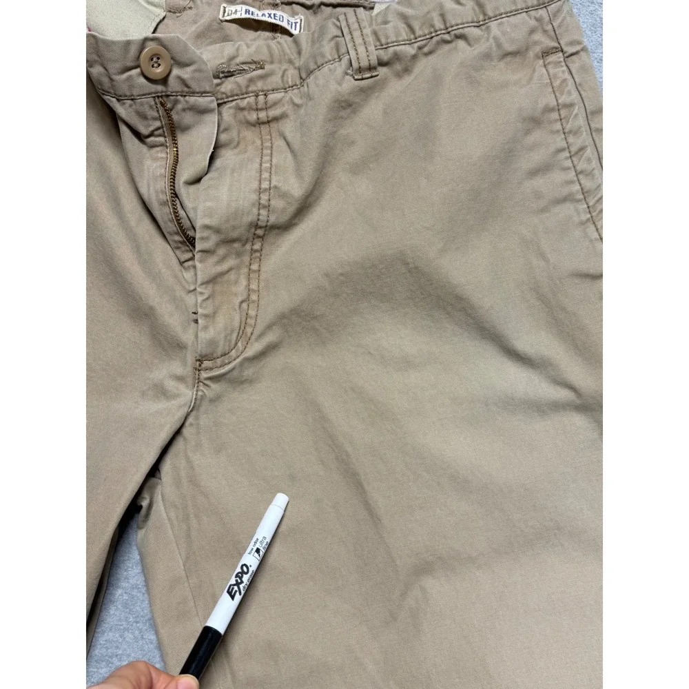 Dockers Mens D4 Relaxed Fit Khaki Chino Pants Tan Cotton W36 L30 Flat‎ Front